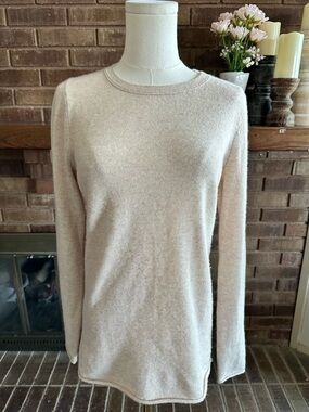 J.Crew Beige 100% Cashmere Crewneck Sweater S